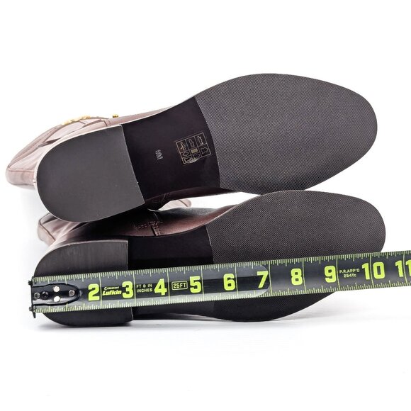 Tory Burch Wmn Everly Signature Leather Brown Equestrian Riding Tall Boots sz 9 - Picture 5 of 8